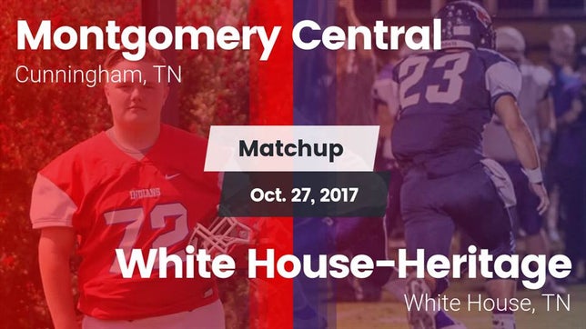 Watch this highlight video of the Montgomery Central (Cunningham, TN) football team in its game Matchup: Montgomery Central vs. White House-Heritage  2017 on Oct 27, 2017