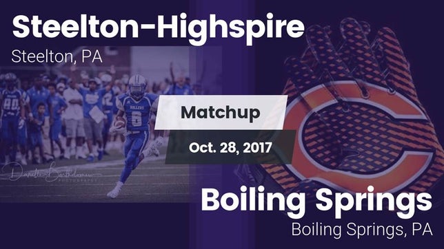 Watch this highlight video of the Steelton-Highspire (Steelton, PA) football team in its game Matchup: Steelton-Highspire vs. Boiling Springs  2017 on Oct 28, 2017