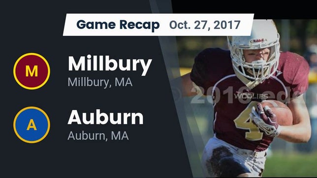 Watch this highlight video of the Millbury (MA) football team in its game Recap: Millbury  vs. Auburn  2017 on Oct 27, 2017