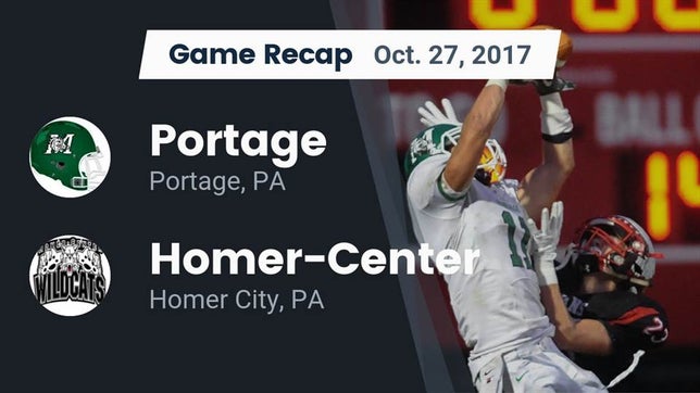 Watch this highlight video of the Portage (PA) football team in its game Recap: Portage  vs. Homer-Center  2017 on Oct 27, 2017