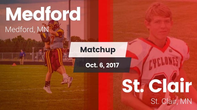 Watch this highlight video of the Medford (MN) football team in its game Matchup: Medford vs. St. Clair  2017 on Oct 6, 2017
