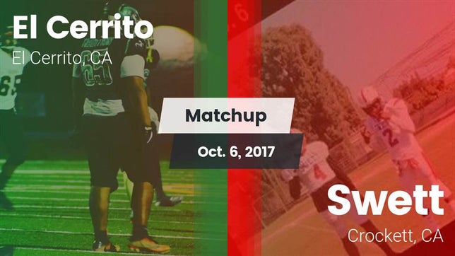 Watch this highlight video of the El Cerrito (CA) football team in its game Matchup: El Cerrito High vs. Swett  2017 on Oct 6, 2017