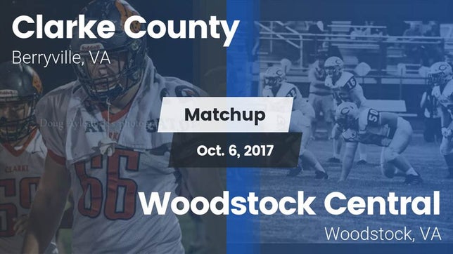 Watch this highlight video of the Clarke County (Berryville, VA) football team in its game Matchup: Clarke County vs. Woodstock Central  2017 on Oct 6, 2017
