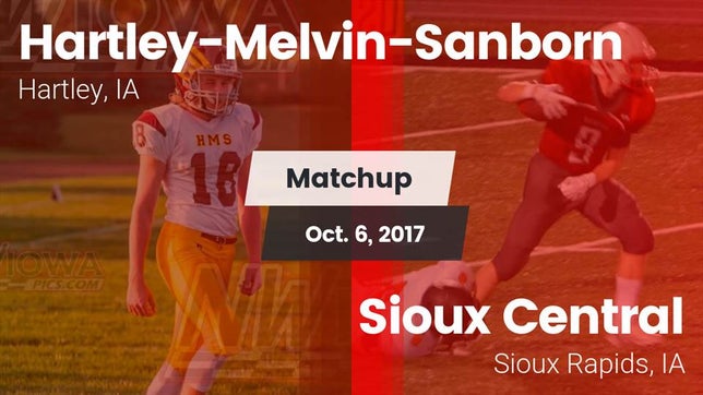 Watch this highlight video of the Hartley-Melvin-Sanborn (Hartley, IA) football team in its game Matchup: Hartley-Melvin-Sanbo vs. Sioux Central  2017 on Oct 6, 2017