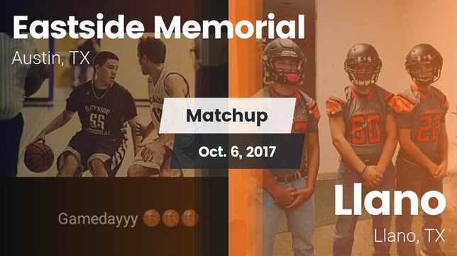 Watch this highlight video of the Eastside Memorial (Austin, TX) football team in its game Matchup: Eastside Memorial vs. Llano  2017 on Oct 6, 2017