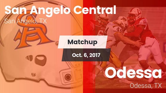 Watch this highlight video of the San Angelo Central (San Angelo, TX) football team in its game Matchup: San Angelo Central vs. Odessa  2017 on Oct 6, 2017