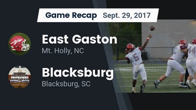 Watch this highlight video of the East Gaston (Mt. Holly, NC) football team in its game Recap: East Gaston  vs. Blacksburg  2017 on Sep 29, 2017