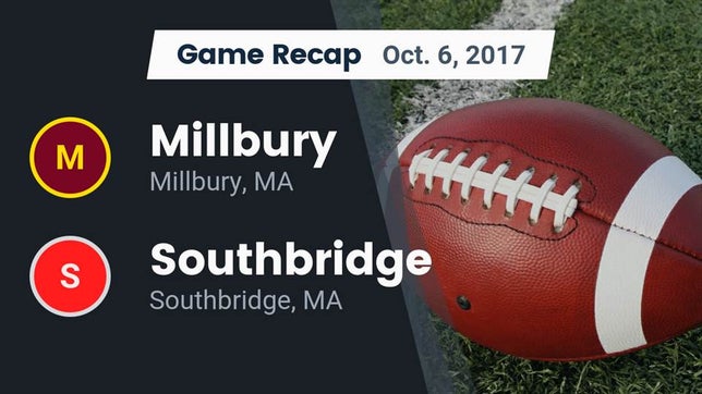 Watch this highlight video of the Millbury (MA) football team in its game Recap: Millbury  vs. Southbridge  2017 on Oct 6, 2017