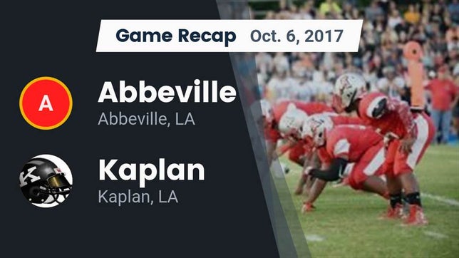 Watch this highlight video of the Abbeville (LA) football team in its game Recap: Abbeville  vs. Kaplan  2017 on Oct 6, 2017