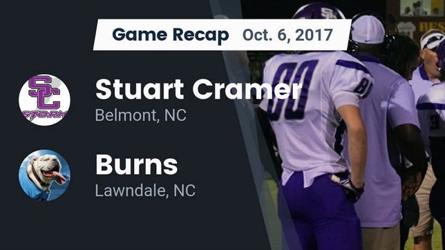 Watch this highlight video of the Cramer (Belmont, NC) football team in its game Recap: Stuart Cramer vs. Burns  2017 on Oct 6, 2017