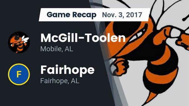 Watch this highlight video of the McGill-Toolen (Mobile, AL) football team in its game Recap: McGill-Toolen  vs. Fairhope  2017 on Nov 3, 2017
