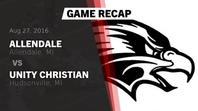 Watch this highlight video of the Allendale (MI) football team in its game Recap: Allendale  vs. Unity Christian  2016 on Aug 24, 2016
