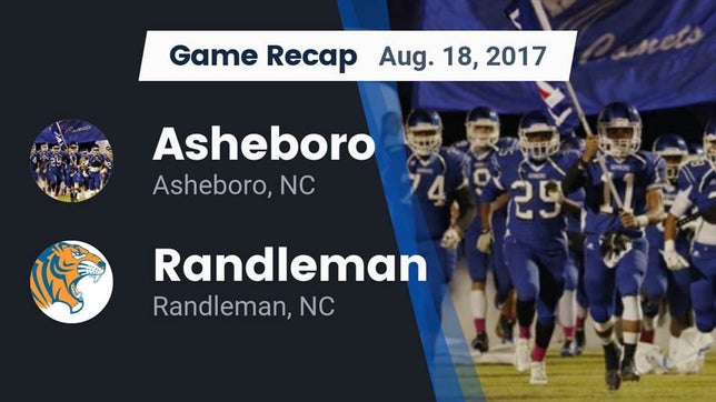 Watch this highlight video of the Asheboro (NC) football team in its game Recap: Asheboro  vs. Randleman  2017 on Aug 18, 2017