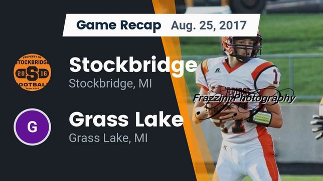 Watch this highlight video of the Stockbridge (MI) football team in its game Recap: Stockbridge  vs. Grass Lake  2017 on Aug 25, 2017