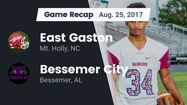 Watch this highlight video of the East Gaston (Mt. Holly, NC) football team in its game Recap: East Gaston  vs. Bessemer City  2017 on Aug 25, 2017