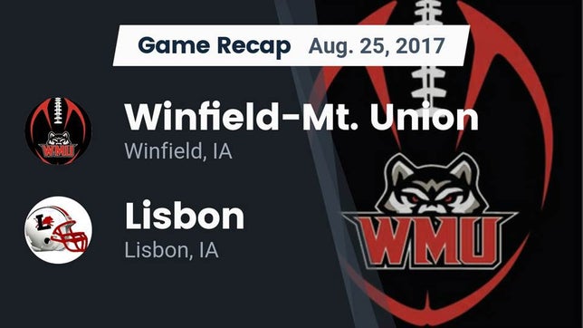 Watch this highlight video of the Winfield-Mt. Union (Winfield, IA) football team in its game Recap: Winfield-Mt. Union  vs. Lisbon  2017 on Aug 25, 2017