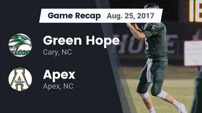 Watch this highlight video of the Green Hope (Cary, NC) football team in its game Recap: Green Hope  vs. Apex  2017 on Aug 25, 2017