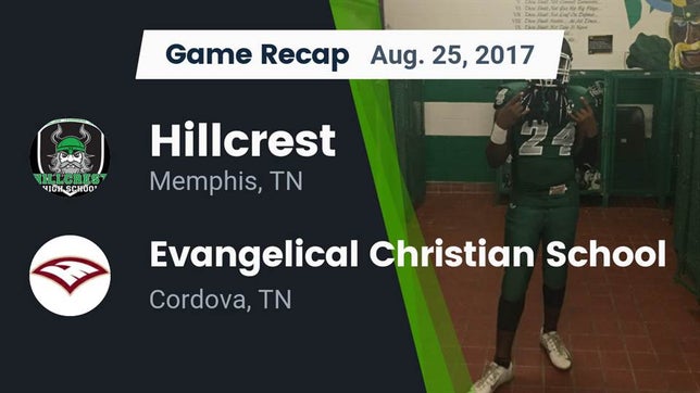 Watch this highlight video of the Hillcrest (Memphis, TN) football team in its game Recap: Hillcrest  vs. Evangelical Christian School 2017 on Aug 25, 2017