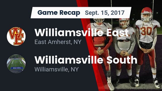 Watch this highlight video of the Williamsville East (East Amherst, NY) football team in its game Recap: Williamsville East  vs. Williamsville South  2017 on Sep 15, 2017