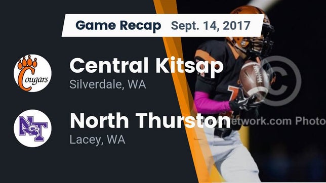 Watch this highlight video of the Central Kitsap (Silverdale, WA) football team in its game Recap: Central Kitsap  vs. North Thurston  2017 on Sep 14, 2017