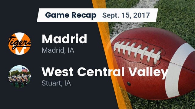 Watch this highlight video of the Madrid (IA) football team in its game Recap: Madrid  vs. West Central Valley  2017 on Sep 15, 2017