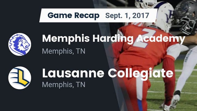 Watch this highlight video of the Harding Academy (Memphis, TN) football team in its game Recap: Memphis Harding Academy vs. Lausanne Collegiate  2017 on Sep 1, 2017