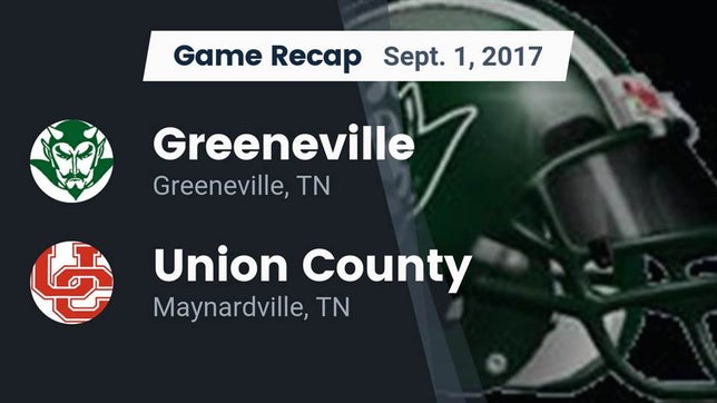 Watch this highlight video of the Greeneville (TN) football team in its game Recap: Greeneville  vs. Union County  2017 on Sep 1, 2017