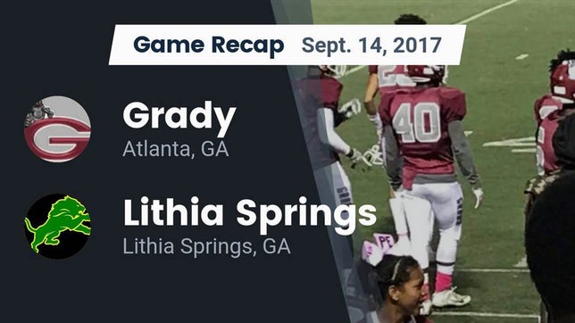 Watch this highlight video of the Midtown (Atlanta, GA) football team in its game Recap: Grady  vs. Lithia Springs  2017 on Sep 14, 2017
