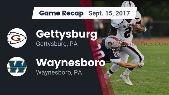 Watch this highlight video of the Gettysburg (PA) football team in its game Recap: Gettysburg  vs. Waynesboro  2017 on Sep 15, 2017