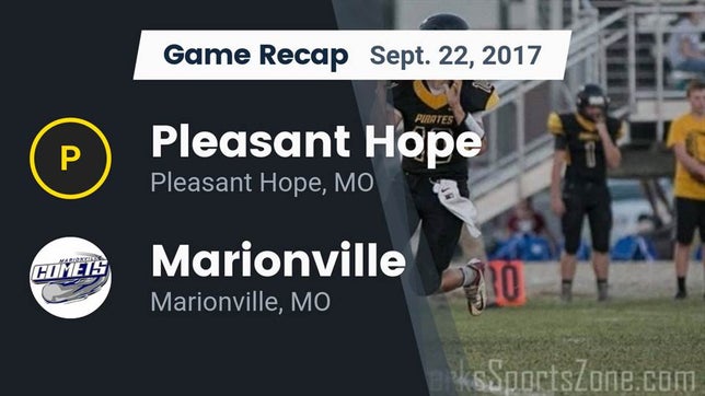 Watch this highlight video of the Pleasant Hope (MO) football team in its game Recap: Pleasant Hope  vs. Marionville  2017 on Sep 22, 2017