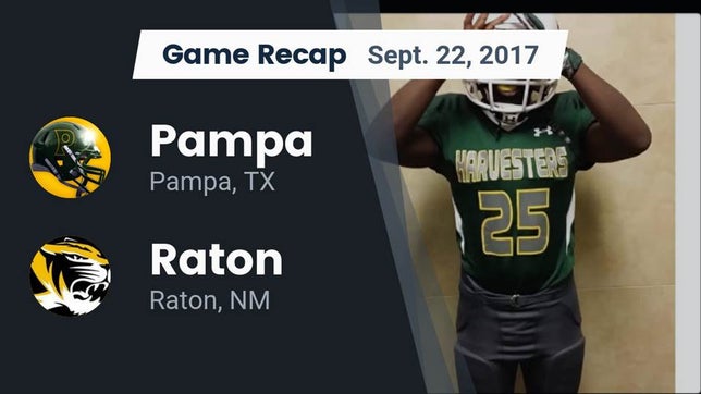 Watch this highlight video of the Pampa (TX) football team in its game Recap: Pampa  vs. Raton  2017 on Sep 22, 2017