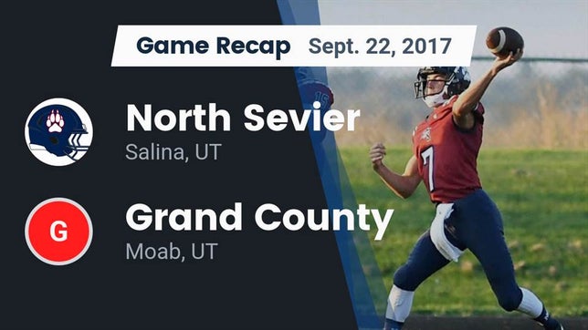 Watch this highlight video of the North Sevier (Salina, UT) football team in its game Recap: North Sevier  vs. Grand County  2017 on Sep 22, 2017