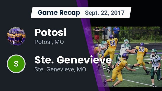 Watch this highlight video of the Potosi (MO) football team in its game Recap: Potosi  vs. Ste. Genevieve  2017 on Sep 22, 2017