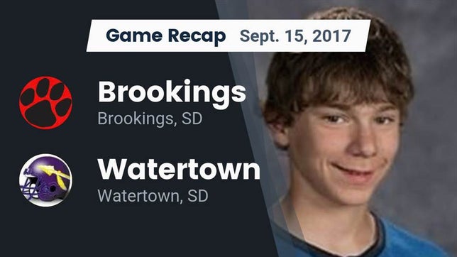 Watch this highlight video of the Brookings (SD) football team in its game Recap: Brookings  vs. Watertown  2017 on Sep 15, 2017