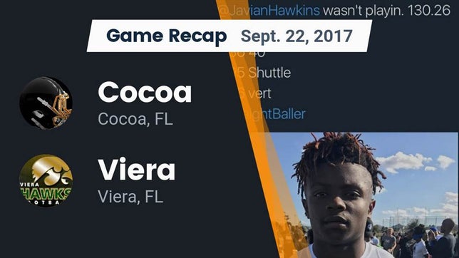 Watch this highlight video of the Cocoa (FL) football team in its game Recap: Cocoa  vs. Viera  2017 on Sep 22, 2017