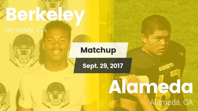Watch this highlight video of the Berkeley (CA) football team in its game Matchup: Berkeley  vs. Alameda  2017 on Sep 29, 2017