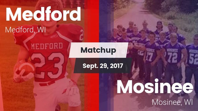Watch this highlight video of the Medford (WI) football team in its game Matchup: Medford vs. Mosinee  2017 on Sep 29, 2017