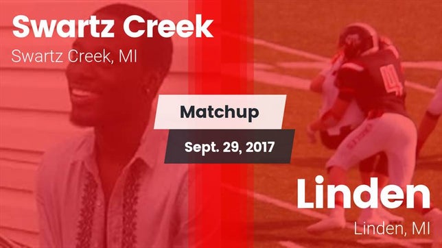 Watch this highlight video of the Swartz Creek (MI) football team in its game Matchup: Swartz Creek High vs. Linden  2017 on Sep 29, 2017