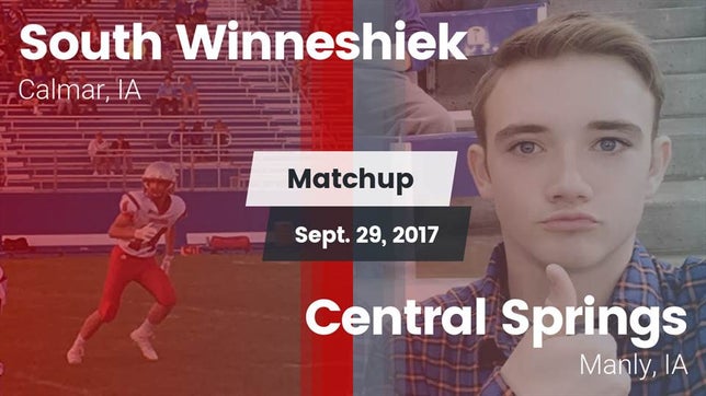 Watch this highlight video of the South Winneshiek (Calmar, IA) football team in its game Matchup: South Winneshiek vs. Central Springs  2017 on Sep 29, 2017
