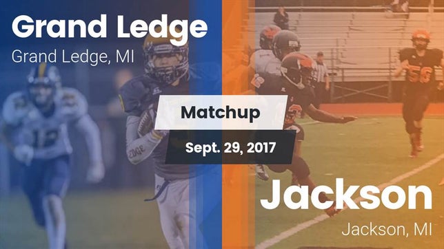 Watch this highlight video of the Grand Ledge (MI) football team in its game Matchup: Grand Ledge High vs. Jackson  2017 on Sep 29, 2017