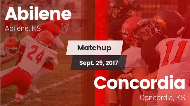 Watch this highlight video of the Abilene (KS) football team in its game Matchup: Abilene  vs. Concordia  2017 on Sep 29, 2017