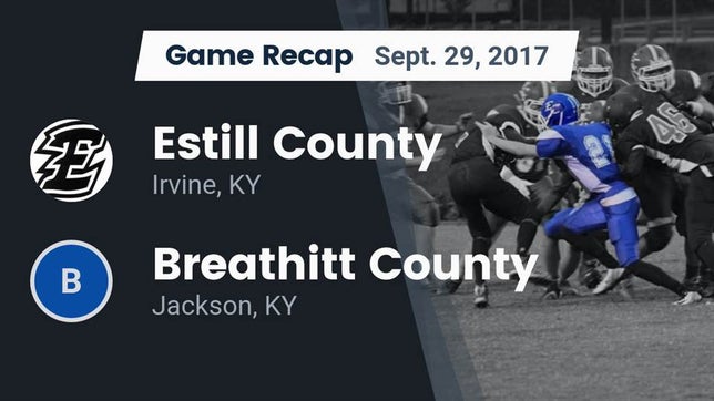 Watch this highlight video of the Estill County (Irvine, KY) football team in its game Recap: Estill County  vs. Breathitt County  2017 on Sep 29, 2017