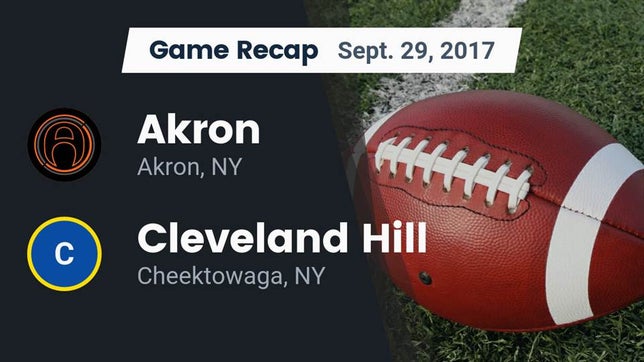 Watch this highlight video of the Akron (NY) football team in its game Recap: Akron  vs. Cleveland Hill  2017 on Sep 29, 2017