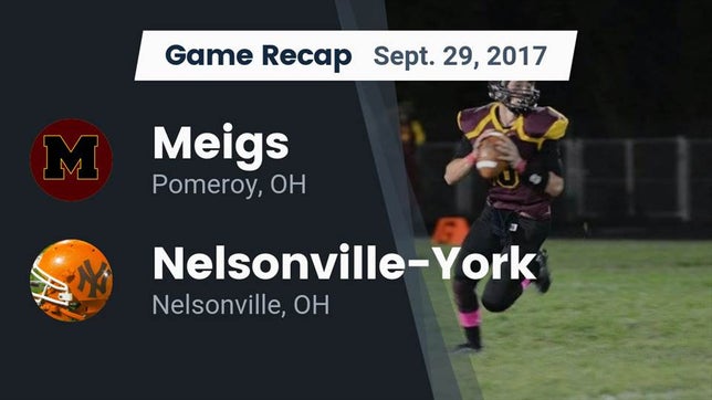 Watch this highlight video of the Meigs (Pomeroy, OH) football team in its game Recap: Meigs  vs. Nelsonville-York  2017 on Sep 29, 2017