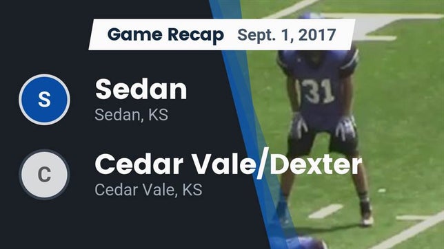 Watch this highlight video of the Sedan (KS) football team in its game Recap: Sedan  vs. Cedar Vale/Dexter  2017 on Sep 1, 2017
