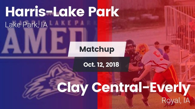 Watch this highlight video of the Harris-Lake Park (Lake Park, IA) football team in its game Matchup: Harris-Lake Park vs. Clay Central-Everly  2018 on Oct 12, 2018