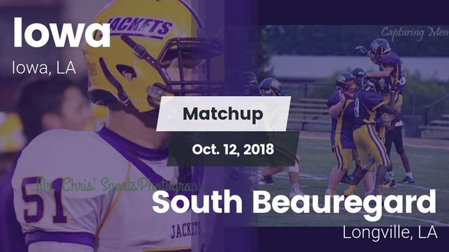 Watch this highlight video of the Iowa (LA) football team in its game Matchup: Iowa vs. South Beauregard  2018 on Oct 12, 2018