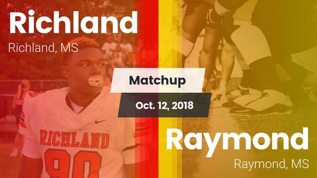 Watch this highlight video of the Richland (MS) football team in its game Matchup: Richland vs. Raymond  2018 on Oct 12, 2018
