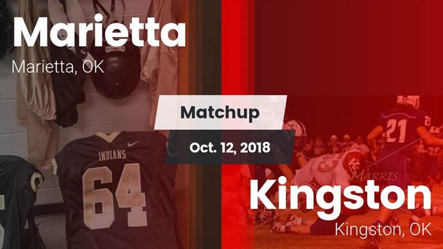 Watch this highlight video of the Marietta (OK) football team in its game Matchup: Marietta Middle vs. Kingston  2018 on Oct 12, 2018
