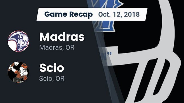 Watch this highlight video of the Madras (OR) football team in its game Recap: Madras  vs. Scio  2018 on Oct 11, 2018